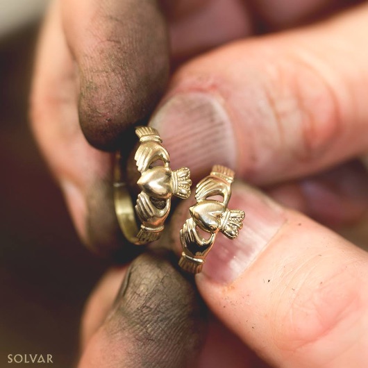 Craftsman creating Claddagh ring